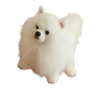 Gissroys Bâtiment Empathie Jouet pour chien en peluche douce pour enfants Liaison familiale Poupée d'accompagnement réaliste Poméranien confortable Cadeau d'anniversaire