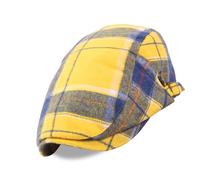 Gissroys Béret à carreaux respirant en coton Design léger décontracté Accessoire de mode Convient aux hommes et aux femmes. Béret respirant pour hommes/femmes, jaune, taille unique