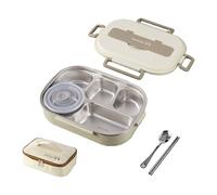 Gissroys Boîte à déjeuner thermique avec compartiments divisés en acier inoxydable - Récipient alimentaire résistant aux fuites - Pour les pique-niques, les repas scolaires - Boîte à déjeuner