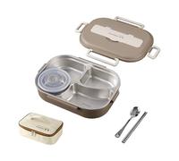 Gissroys Boîte à déjeuner thermique avec compartiments divisés en acier inoxydable - Récipient alimentaire résistant aux fuites - Pour les pique-niques, les repas scolaires - Boîte à déjeuner