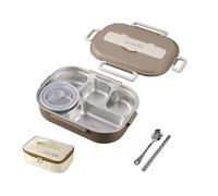 Gissroys Boîte à déjeuner thermique avec compartiments divisés en acier inoxydable - Récipient alimentaire résistant aux fuites - Pour les pique-niques, les repas scolaires - Boîte à déjeuner