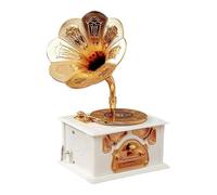 Gissroys Boîte à musique gramophone à l'ancienne avec tiroir à remonter pour phonographe antique