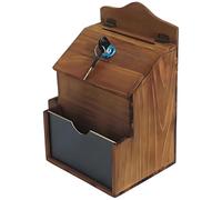 Gissroys Boîte à propositions murale en bois avec 3 compartiments de rangement externes, tableau blanc amovible, design de verrouillage pour boîte de suggestions, lieu de travail, école, église, ferme
