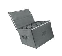 Gissroys Boîte à rabat rigide pour verres à champagne rouges et blancs - Porte-verres à vin avec compartiments organisés - Rangement en verre en cristal avec séparateurs