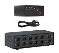 Gissroys Boîtier de commutation de son équilibré XLR 5 voies pour systèmes audio multicanaux avec connecteurs dorés Réduction du bruit XLR Réduction du bruit