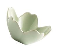 Gissroys Bol décoratif en céramique en forme de pétale pour le rangement de bijoux Accessoires de fleurs Assiette de salle de bain Décoration de plan de travail Élégant bol à bijoux en forme de pétale