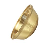 Gissroys Bol pentagramme gravé en laiton - Récipient décoratif polyvalent pour les amateurs de jeu de société et la décoration occulte - Plateau de table en laiton inoxydable