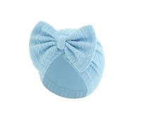 Gissroys Bonnet turban pour bébés et tout-petits en bas âge - Couleur unie - Bonnet souple - Réglable - Bande élastique, bleu ciel, taille unique