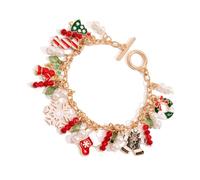 Gissroys Bracelets délicats sur le thème de Noël avec perles extensibles et motifs de vacances élégants pour femmes, accessoires de fête uniques, taille unique, Comme décrit