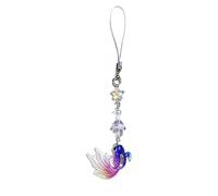 Gissroys Breloque Poisson Résine Incassable Poisson Or Chaine de Téléphone Antichoc Attache Décorative pour Appareils Mobiles et Porte-clés Pendentif Téléphone Acrylique Léger, violet, One Size