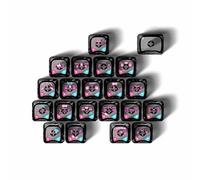 Gissroys Capuchons de clé design de dessin animé avec cœurs noirs délicats Texture ergonomique pour clé de frappe améliorée Capuchons de clé pour chaton mignons