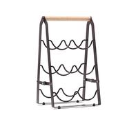 Gissroys Casier à vin pliable élégant organisateur de stockage de vin de bureau portable 3 niveaux étagère d'affichage pour cuisines ou salle à manger support pliant