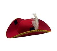 Gissroys Casquettes de pirate à plumes avec dentelle dorée pour enfants Costume d'Halloween Faire des jeux et des aventures de chasse au trésor Un chapeau de pirate réglable