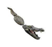 Gissroys Cayman Water Decos Flottante Simulation Alligators Statues Résistant aux intempéries Faux Ornements Cayman pour étang Lac Flottant Dispositif de dissuasion d'oiseaux aquatiques