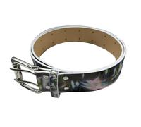 Gissroys Ceinture graffiti rétro réglable pour homme et femme, en cuir synthétique avec boucles solides pour différentes occasions, ceinture tissée, Noir/vert, taille unique