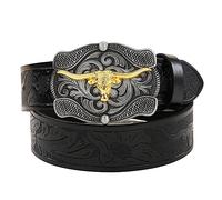 Gissroys Ceinture western vintage avec boucle pour homme Western avec grand jean en cuir pour femme
