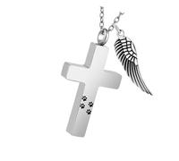 Gissroys Collier de cendres pour animaux de compagnie - Métal résistant à la rouille - Colliers d'abattage croisés pour chiens et chats - Mémorial de stockage