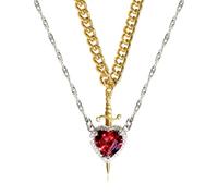 Gissroys Collier double épées offrant un mélange de personnalité et de signification pour les jeunes à porter au quotidien, One Size, Comme décrit, Comme décrit.
