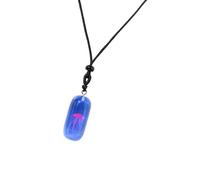 Gissroys Collier en résine avec pendentif en forme de bâton d'artisanat avec lumières dans les méduses sombres Décoration magique pour les amateurs de mode Utilisation quotidienne Chaîne en résine