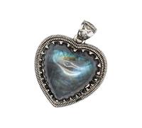 Gissroys Collier pendentif labradorite et améthyste tendance pour les amateurs de mode avec un avant-goût sur l'ancien pendentif labradorite, taille unique, comme décrit