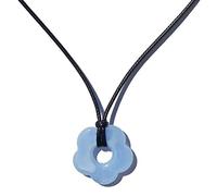 Gissroys Collier simple avec pendentif prune creux - Mode coréenne - Roman - Collier féminin - Acrylique - Collier ras du cou à fleurs - Chaîne de clavicule - Prune creuse, taille unique, comme décrit