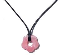 Gissroys Collier simple avec pendentif prune creux - Mode coréenne - Roman - Collier féminin - Acrylique - Collier ras du cou à fleurs - Chaîne de clavicule - Prune creuse, taille unique, comme décrit