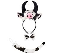 Gissroys Costume de souris, cochons, vache, singe, mouton, tyger, chien, avec oreilles, bandeau, nœuds de queue pour enfant, Halloween, Noël, cosplay, accessoires de cosplay