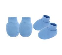 Gissroys Couvre-pieds en coton respirant avec manchettes élastiques, pas un design slip pour nouveau-né, soins de la peau sensibles, gants anti-rayures, bleu ciel, Taille unique