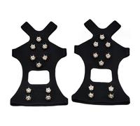 Gissroys Crampons à glace, crampons, 10 pointes, poignées de neige, traction antidérapante pour et neige, pointes en acier inoxydable avec clous