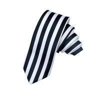 Gissroys Cravate amusante unisexe - Rayures verticales japonaises noires et blanches - Anime - Cosplay - Costume - Uniforme - Vêtement de cou - Accessoires - Cravate rayée noire et blanche - Noire et