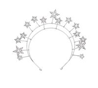 Gissroys Diadème en forme d'étoile avec strass pour mariée, Argent (Silver), Purple