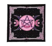 Gissroys Divinations Nappe Motif lune étoilée Astrologie Carte de tarot Nappe d'autel Tissu Divinité Jeu de société Accessoire autel Carte de tarot Tissu