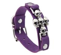 Gissroys Edgy Bracelet en cuir synthétique avec pendentif tête de mort punk rock en forme d'os croisé pour un style alternatif