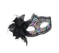 Gissroys Élégant masque de fleurs latérales Pierres Visage respirant Confortable à l'usure Costume de théorie de rôle Jeu de rôle Fête en plastique léger Visage du visage