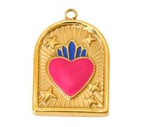 Gissroys Élégant pendentif en forme de cœur avec main géométrique en acier inoxydable Bijoux 11 choix Pendentif œil géométrique tendance, taille unique, Comme décrit, Comme décrit.