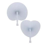 Gissroys Élégant ventilateur de papier de mariage pliable portable ventilateur en papier rond en forme d'accordéon pour les nouveaux couples et planificateurs en plein air