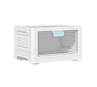 Gissroys Élégante armoire de rangement à double porte, empilable, avec roulettes, organisateur de livres pour chambre à coucher et salon