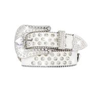 Gissroys Élégante ceinture à rivets avec cœur clouté pour danse de rue paillettes punk ceinture strass blingbling pour femmes hommes pour robes boucle pour robes de mariée, Demi-sang, B