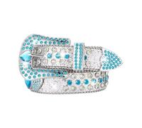 Gissroys Élégante ceinture à rivets avec cœur clouté pour danse de rue paillettes punk ceinture strass blingbling pour femmes hommes pour robes boucle pour robes de mariée, OO, Q