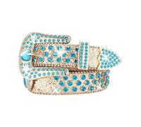 Gissroys Élégante ceinture à rivets avec cœur clouté pour danse de rue paillettes punk ceinture strass blingbling pour femmes hommes pour robes boucle pour robes de mariée, QQQ., S