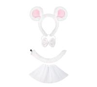 Gissroys Ensemble d'accessoires de costume pour enfants - Oreilles, bandeau, queue, tutu animal - Kit de déguisement pour Halloween, fête costumée