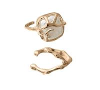 Gissroys Ensemble de bagues élégantes avec perles baroques en alliage robuste pour femme recherchent l'élégance et l'individualité de porter des bagues tendance pour femme, taille unique, Comme décrit