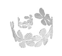 Gissroys Ensemble de bijoux en métal artistique avec fleurs - Design réglable - Confortable - Accessoire quotidien - Motif floral réglable, taille unique, comme décrit