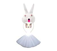 Gissroys Ensemble de costume Bunnies avec oreilles de Bunnies, bandeau Bowtie Tail Paws, gants, tutus pour enfants, Halloween, cosplay, fête