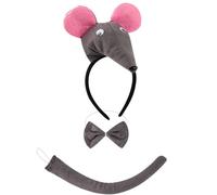 Gissroys Ensemble de costume de souris/cochons/vache/singe/mouton/tyger/chien Ensemble de costume avec oreilles, bandeau, arcs de queue pour enfant, Halloween, Noël, cosplay, accessoires de cosplay