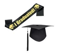 Gissroys Ensemble unisexe de remise de diplôme 2025 avec chapeau de célibataire et longue cérémonie de remise de diplôme pour marketing de remise des diplômés universitaires