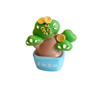 Gissroys Figurine décorative en résine avec symbole de richesse en pot, décoration pour étagères de bureau ou espaces de travail