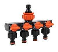 Gissroys Flows Distributeur d'eau de jardin avec 4 vannes indépendantes, accessoires de raccordement de robinet, répartiteur haut débit