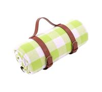 Gissroys Grande couverture de pique-nique de 150 x 200 cm avec couche en éponge de 4 mm et sangle de reliure en cuir, convient pour l'extérieur couverture de pique-nique en éponge épaisse