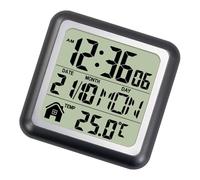 Gissroys Horloge numérique en toile pour salle de bain douche étanche température date affichage machine à ventouse pour utilisation bureau à domicile étanche